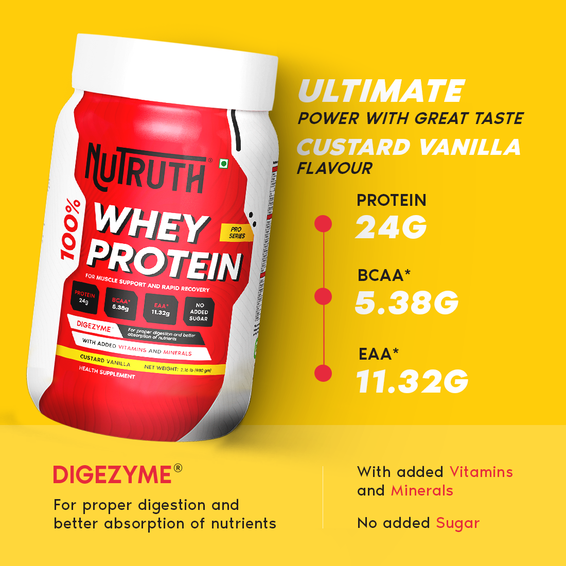 100% Whey Protein - Custard Vanilla